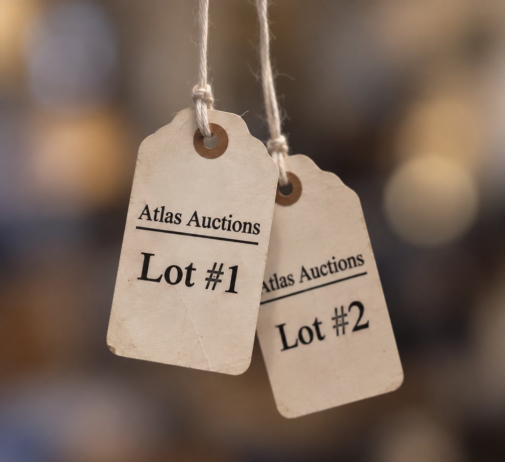 Atlas Auctions consignment lot tags