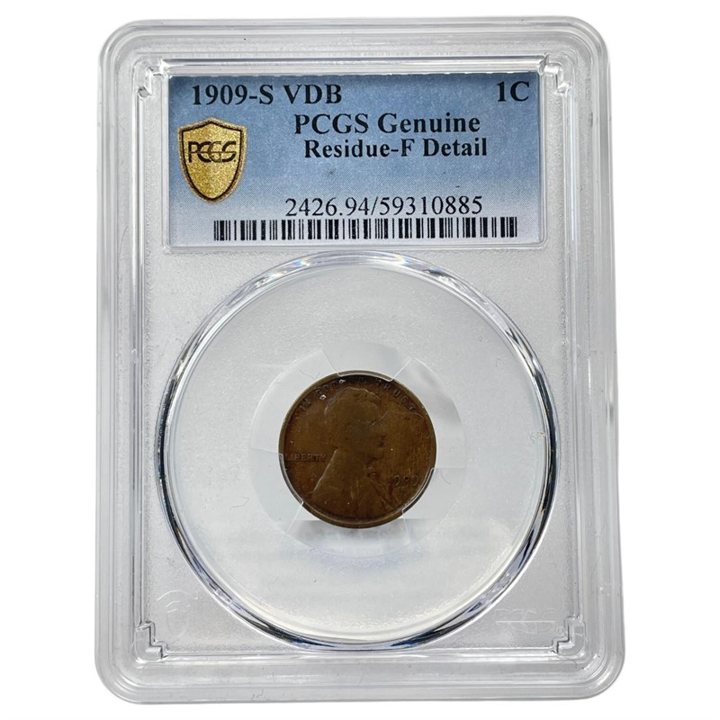 1909-S VDB Lincoln cent, PCGS Fine Detail